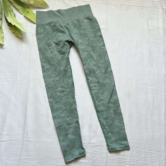 Women High Waist Workout Gym Butt Lift Seamless Camo Leggings - Picture 7 of 10